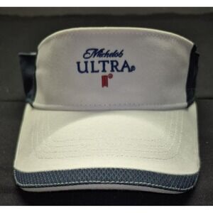 Michelob Ultra Beer logo white/blue sun golf visor adjustable men/women